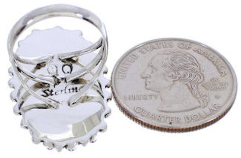 Multicolor Needlepoint Jewelry Silver Ring Size 6 YX35130